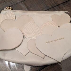 Marc Jacobs White Heart-Accented Clutch